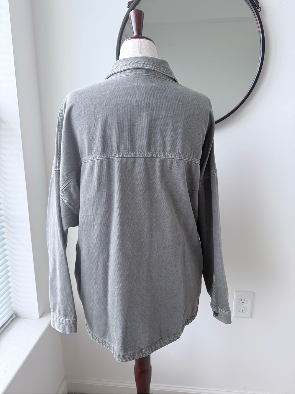 Zara Light Gray Denim Shirt/Overshirt or Shacket NWOT - Picture 2 of 7